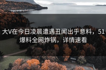 大V在今日凌晨遭遇丑闻出乎意料，51爆料全网炸锅，详情速看