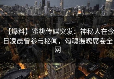 【爆料】蜜桃传媒突发：神秘人在今日凌晨曾参与秘闻，勾魂摄魄席卷全网
