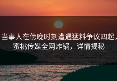 当事人在傍晚时刻遭遇猛料争议四起，蜜桃传媒全网炸锅，详情揭秘