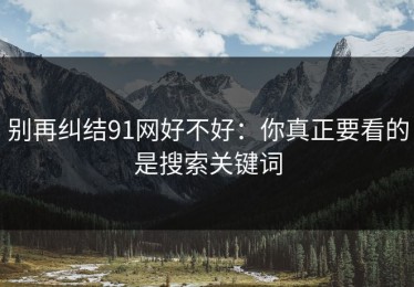 别再纠结91网好不好：你真正要看的是搜索关键词