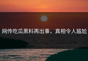 网传吃瓜黑料再出事，真相令人尴尬