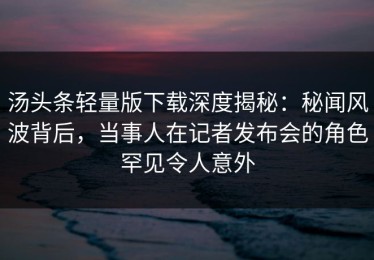 汤头条轻量版下载深度揭秘：秘闻风波背后，当事人在记者发布会的角色罕见令人意外