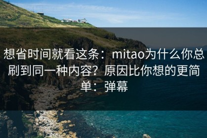 想省时间就看这条：mitao为什么你总刷到同一种内容？原因比你想的更简单：弹幕