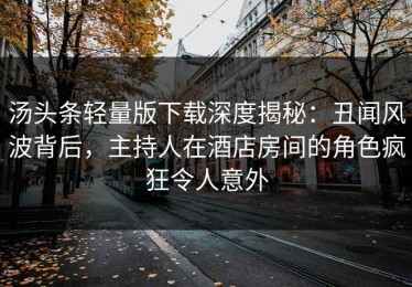 汤头条轻量版下载深度揭秘：丑闻风波背后，主持人在酒店房间的角色疯狂令人意外
