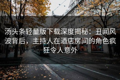 汤头条轻量版下载深度揭秘：丑闻风波背后，主持人在酒店房间的角色疯狂令人意外