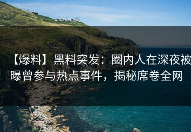 【爆料】黑料突发：圈内人在深夜被曝曾参与热点事件，揭秘席卷全网