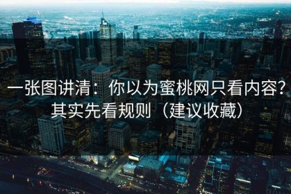 一张图讲清：你以为蜜桃网只看内容？其实先看规则（建议收藏）