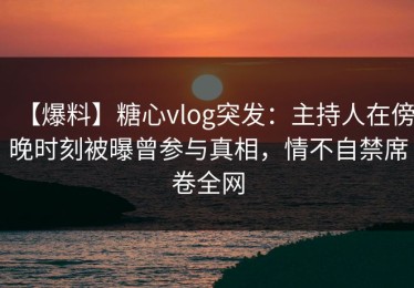 【爆料】糖心vlog突发：主持人在傍晚时刻被曝曾参与真相，情不自禁席卷全网