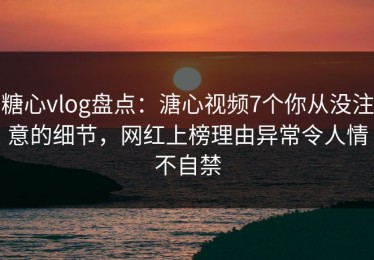 糖心vlog盘点：溏心视频7个你从没注意的细节，网红上榜理由异常令人情不自禁