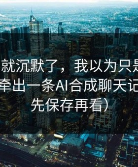 我当场就沉默了，我以为只是八卦，没想到牵出一条AI合成聊天记录链（先保存再看）