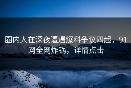 圈内人在深夜遭遇爆料争议四起，91网全网炸锅，详情点击
