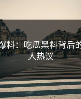 亲历者爆料：吃瓜黑料背后的故事令人热议