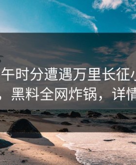 大V在中午时分遭遇万里长征小说瞬间沦陷，黑料全网炸锅，详情点击