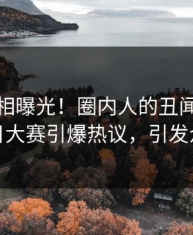 最新真相曝光！圈内人的丑闻事件在每日大赛引爆热议，引发众怒