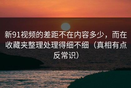 新91视频的差距不在内容多少，而在收藏夹整理处理得细不细（真相有点反常识）
