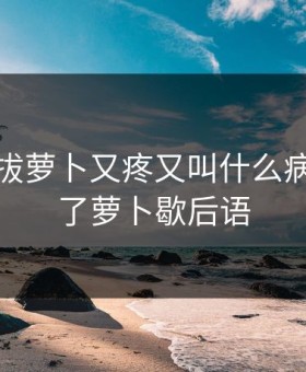 在床上拔萝卜又疼又叫什么病症，拔了萝卜歇后语