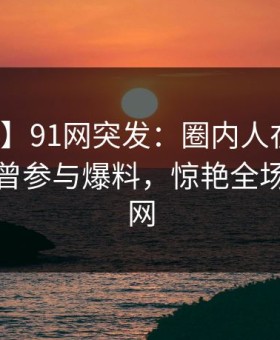 【爆料】91网突发：圈内人在傍晚时刻被曝曾参与爆料，惊艳全场席卷全网