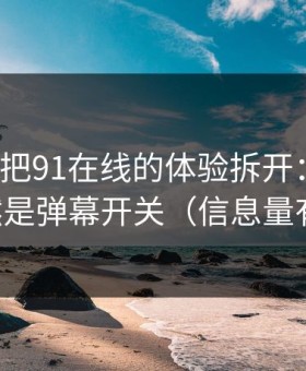 我用7天把91在线的体验拆开：最关键的居然是弹幕开关（信息量有点大）